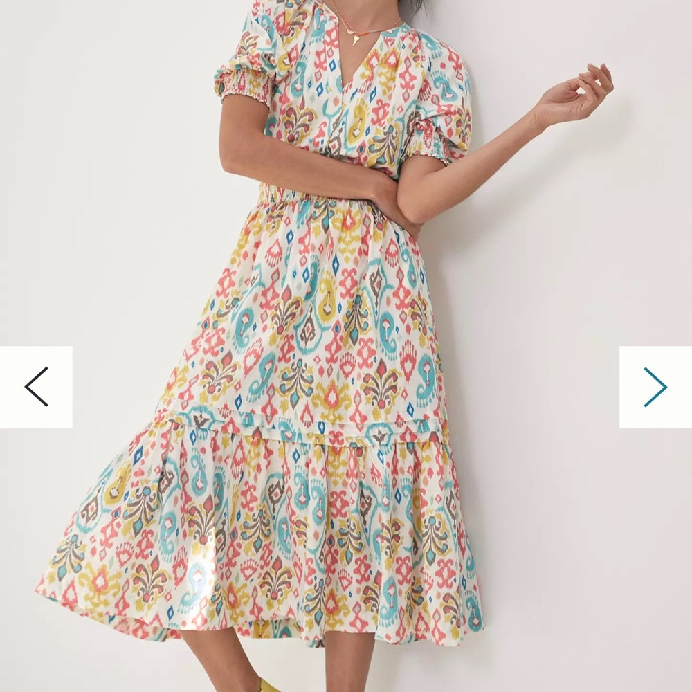 Colorful Patterned Midi Dress